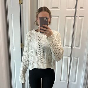Moral fiber Cozy White Knit Sweater